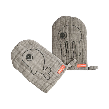 Wash Cloth 2 Pack Sea Friends - Grey