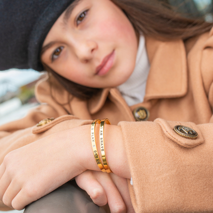 'I Can Be Whoever I Want To Be' Affirmation Bangle, Gold, Kids & Teen